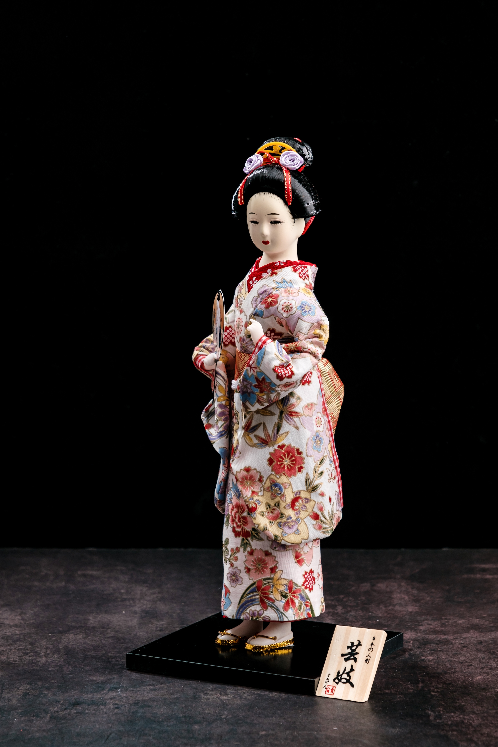 Japanese Geisha Doll Sculpture Traditional Vintage Kimono TrueKatana