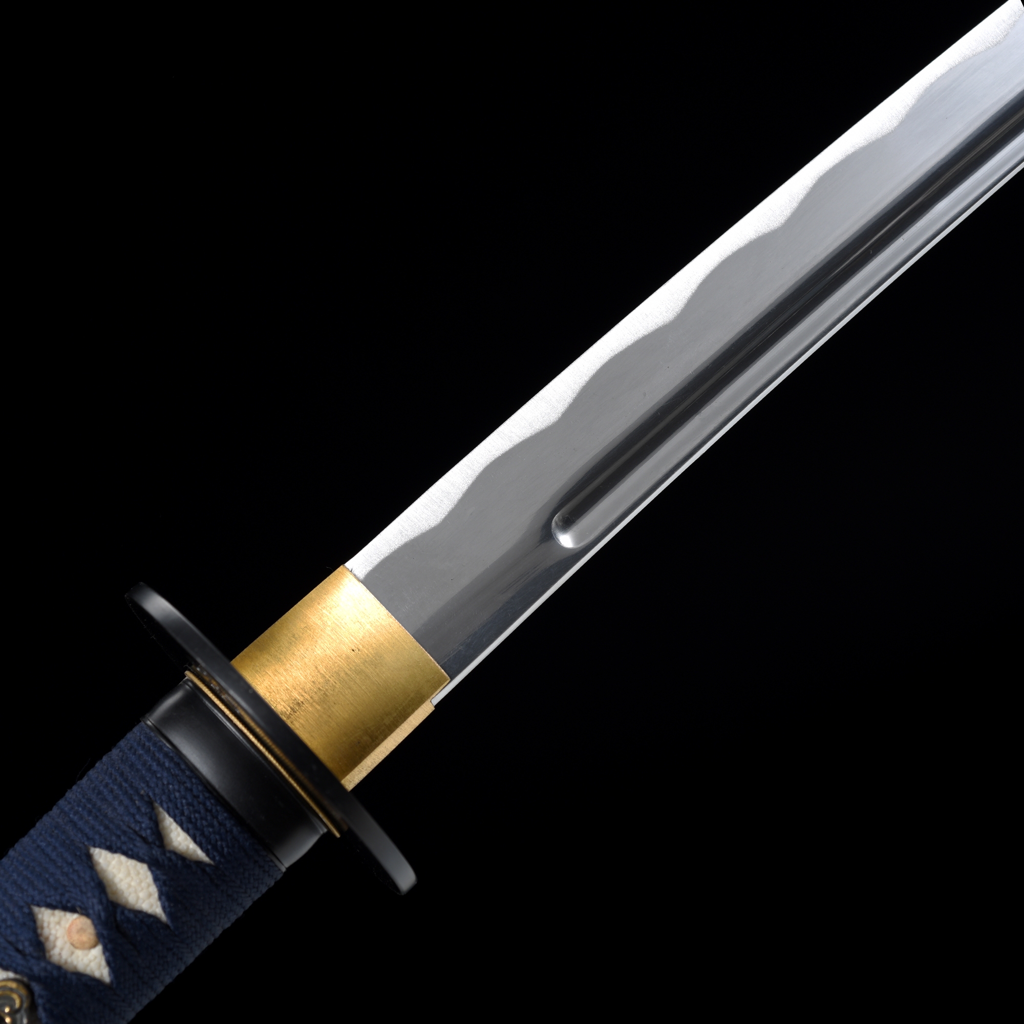 Handmade Aluminum Blade Unsharpened Training Blunt Beignner Toy Katana Sword With Black Scabbard