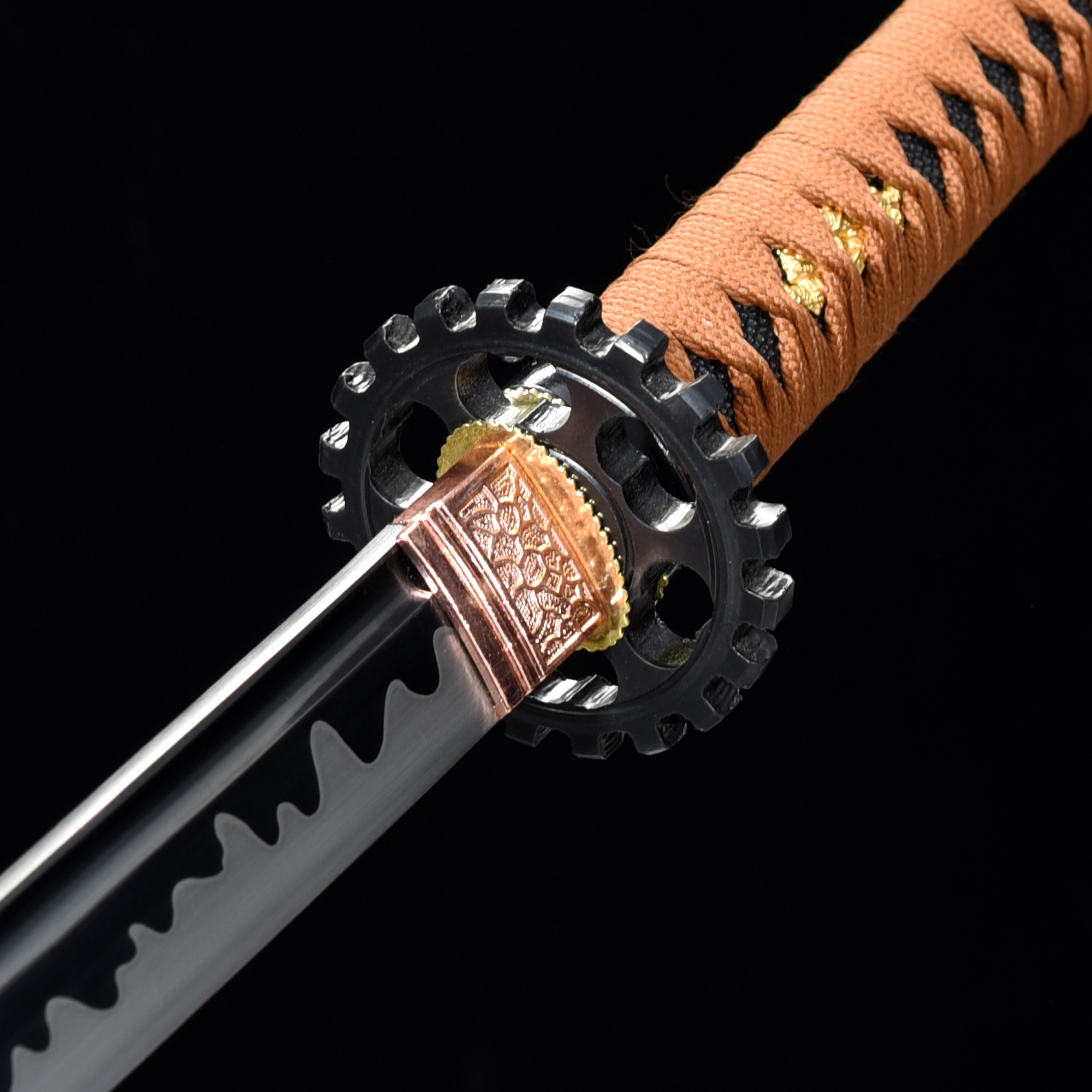 Brown Katana Handmade Japanese Samurai Sword With Brown Scabbard And