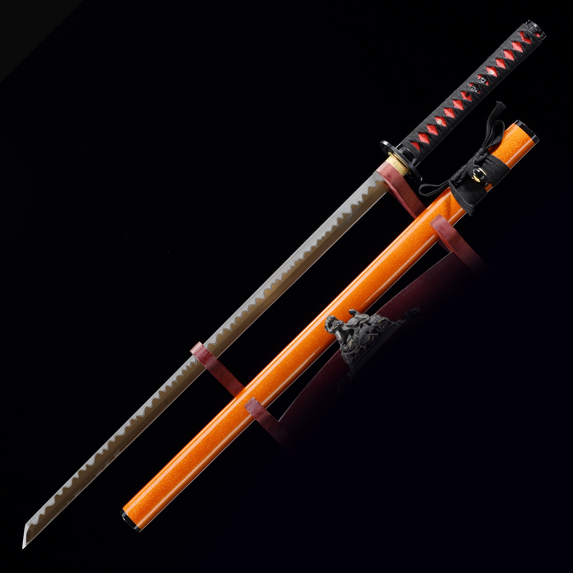 Japanese Straight Sword Handmade Japanese Straight Sword With Golden Blade TrueKatana