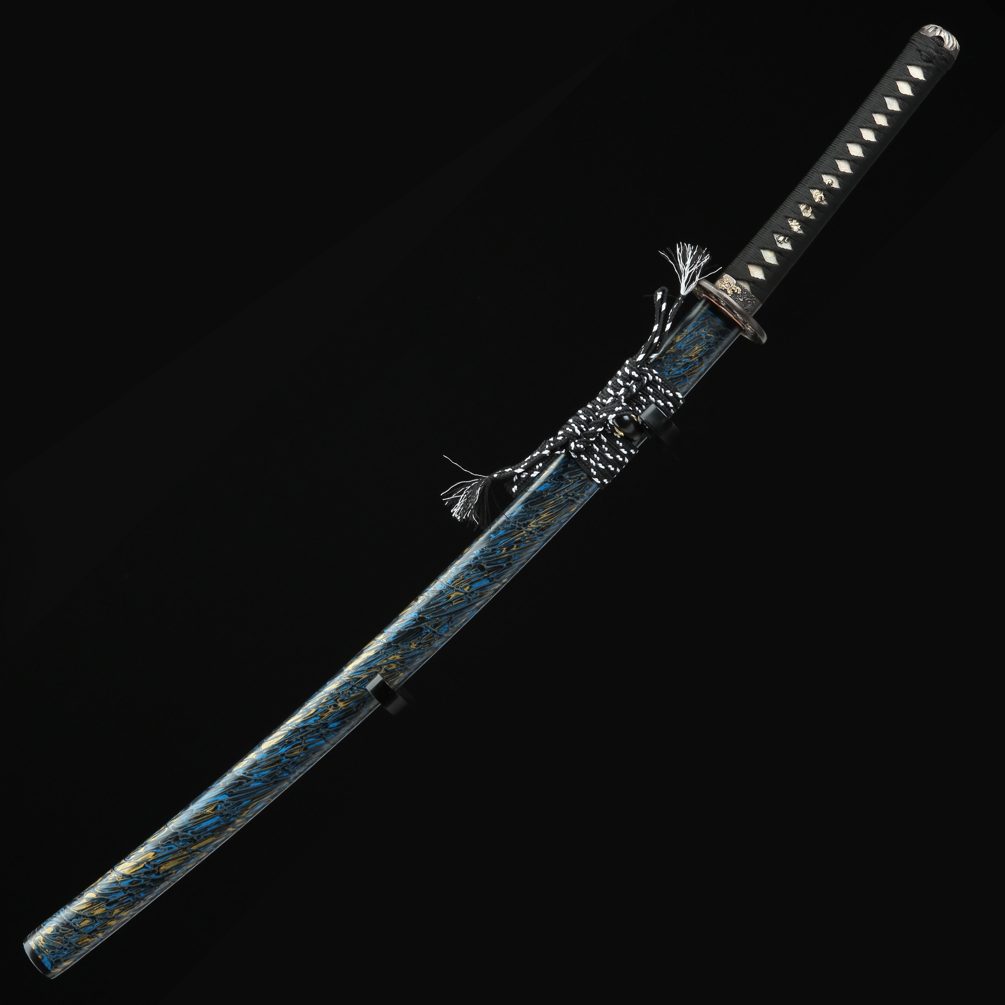 Katana Aus Damaskus | Handgefertigtes Japanisches Katana-schwert Aus Echtem Hamon-damaststahl