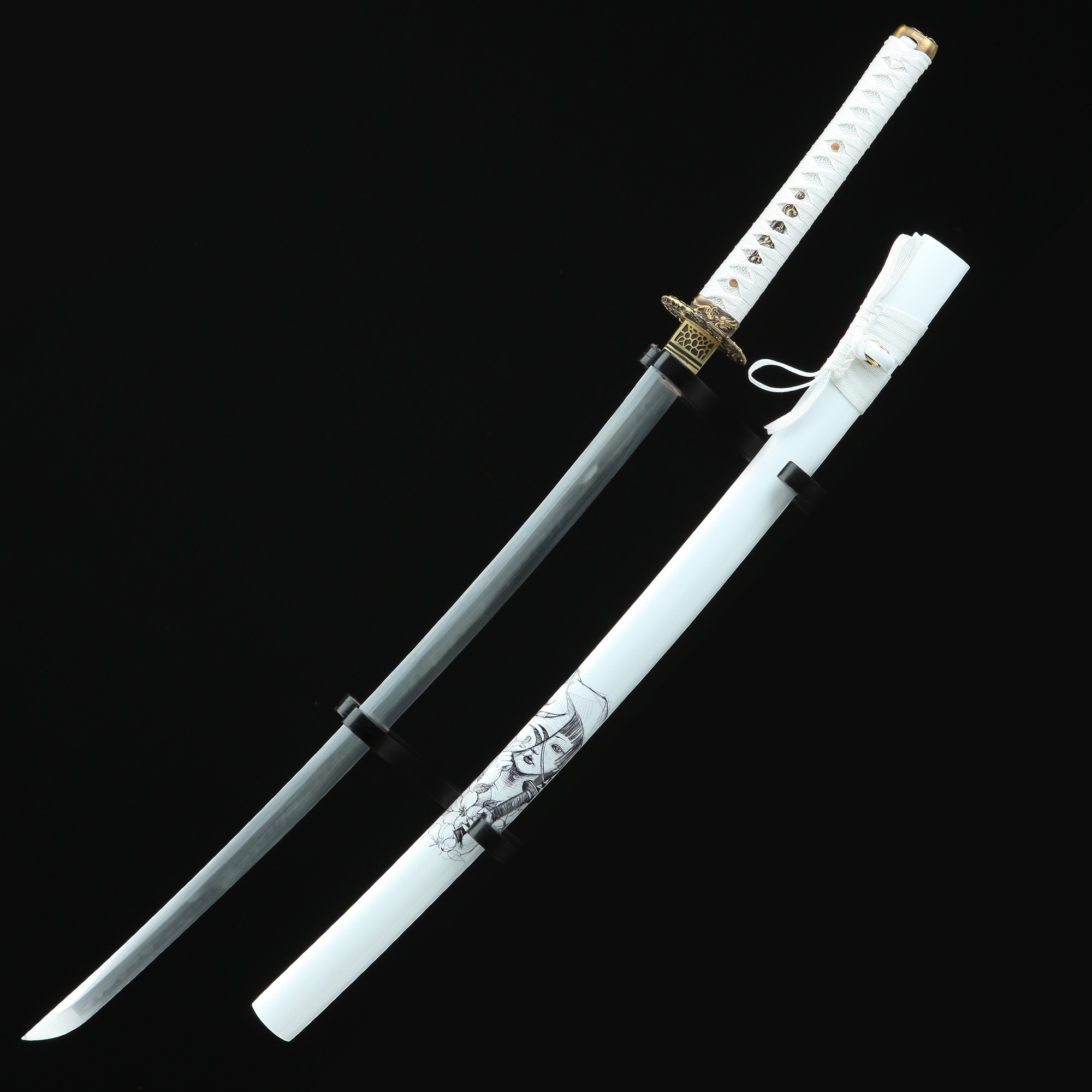 Handmade T10 Carbon Steel Authentic Hamon Japanese Katana Sword With