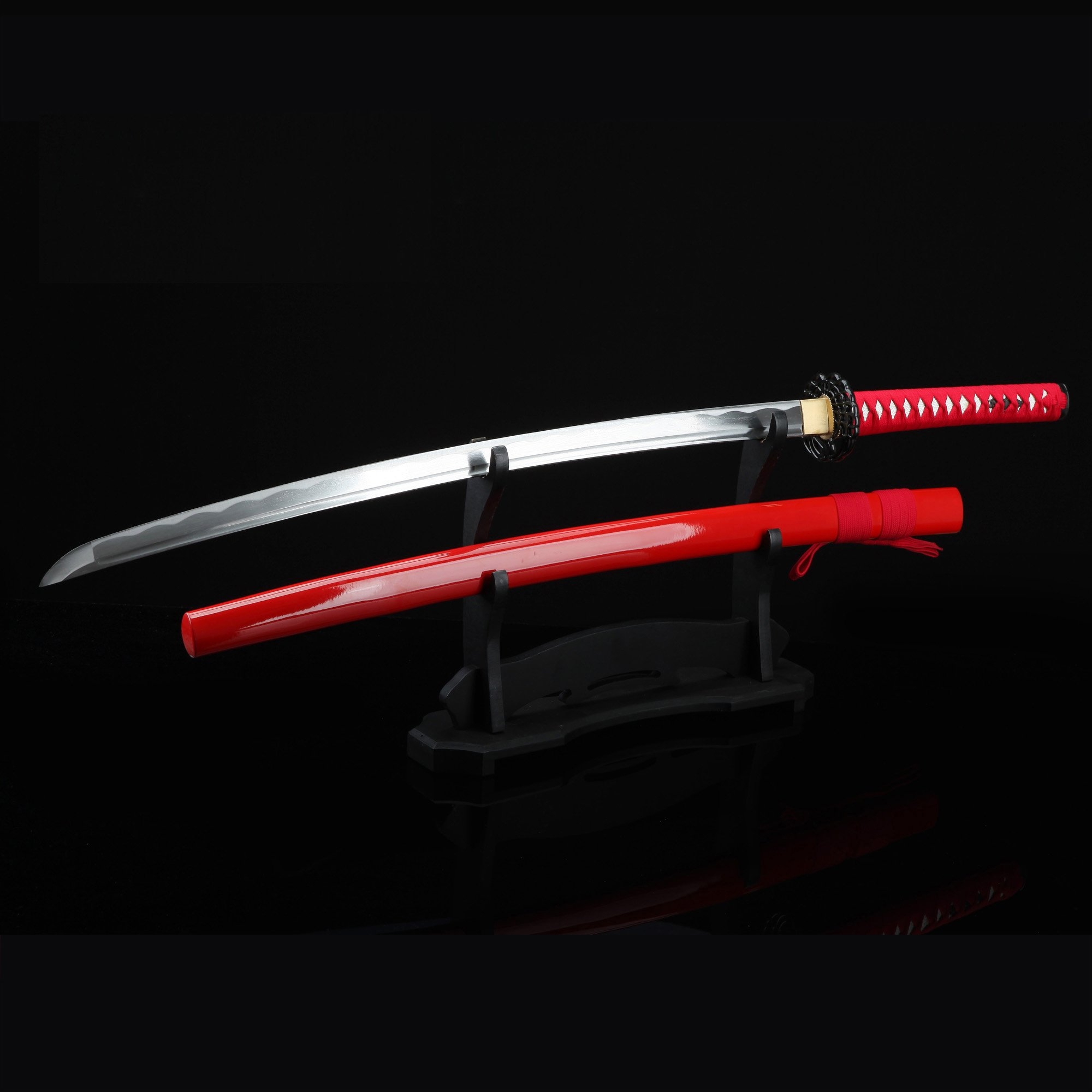 Red Katana Handmade Real Japanese Katana Sword With Red Scabbard