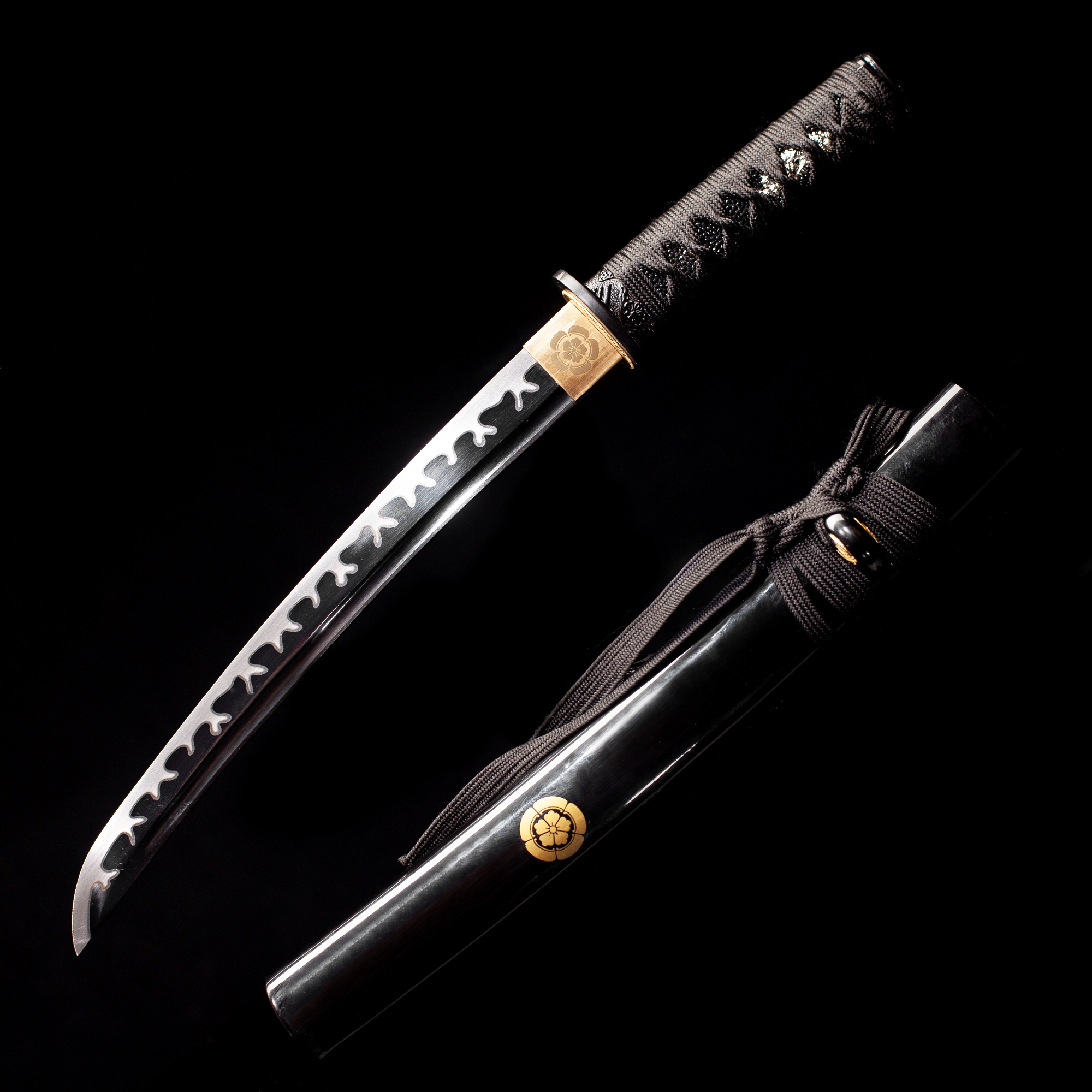 Short Katana Handmade Tanto Sword High Manganese Steel With Black