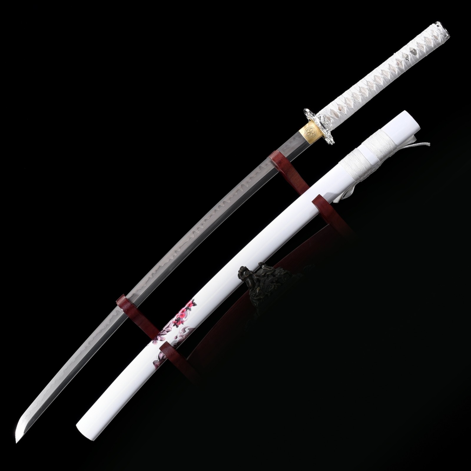 Hand Clay Tempered Blade Real Hamon White Katana Japanese