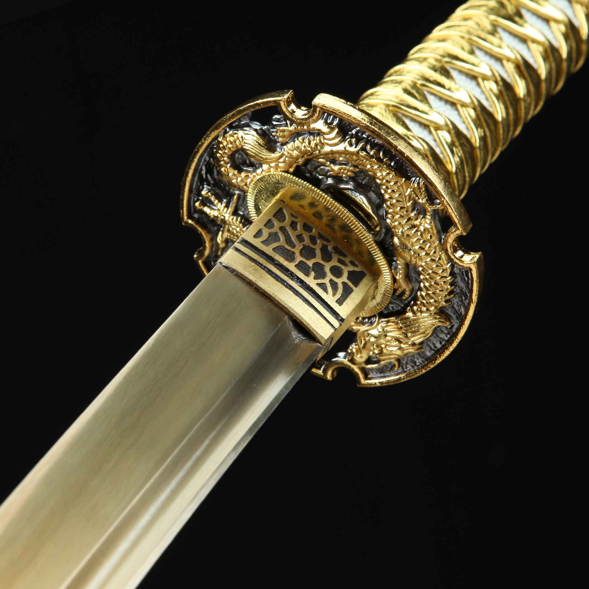 Goldenes Katana, Handgefertigtes Japanisches Katana-schwert Aus