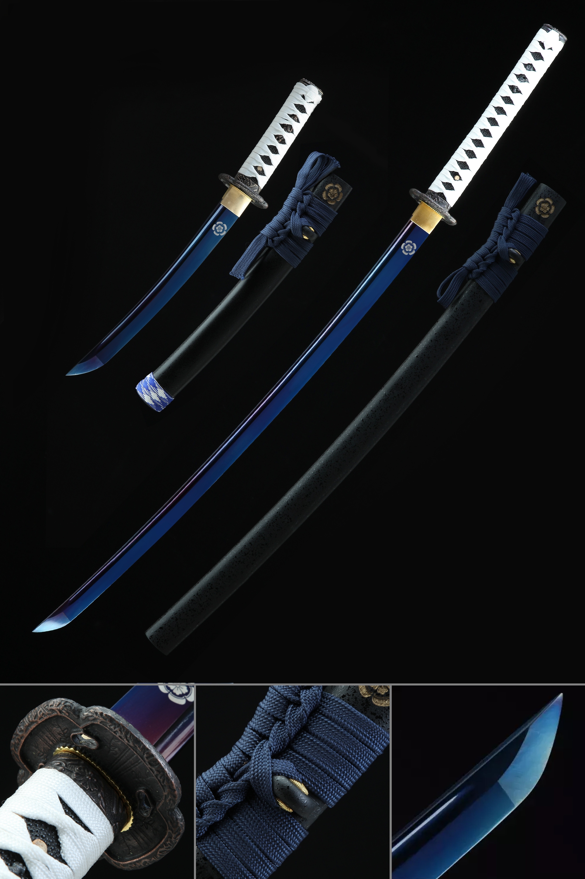 Ghost Of Tsushima Sword Kits Handmade Blue Blade Tsushima Ghost Clan