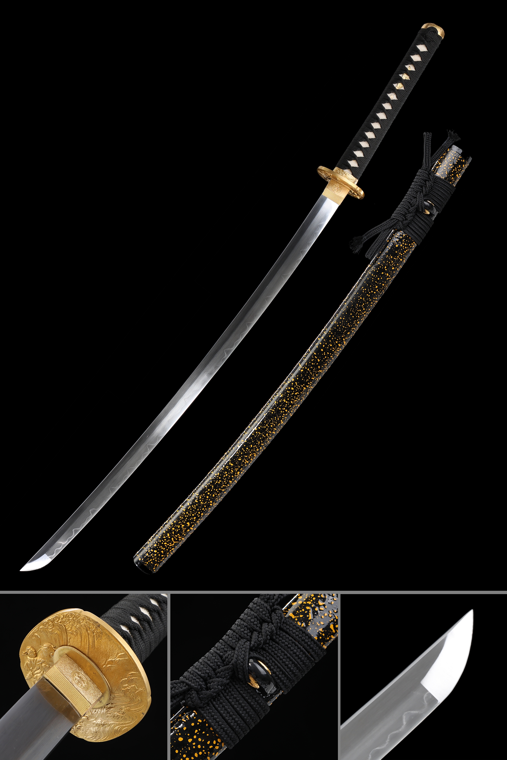 Handmade Japanese Samurai Sword Pattern Steel Real Hamon TrueKatana
