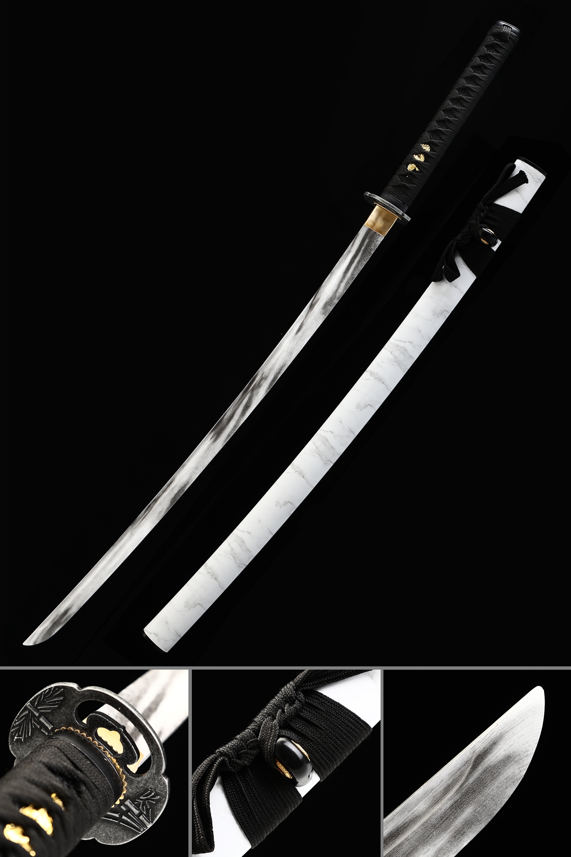 Blunt Katana Sword Handmade Aluminum Blade Blunt Unsharpened Practice Katana Sword For