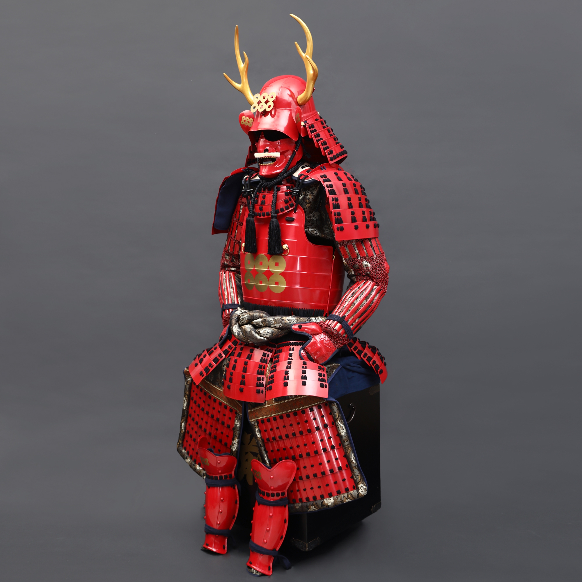 Handmade Red Japanese Samurai Armor For Yukimura Sanada With Deer
