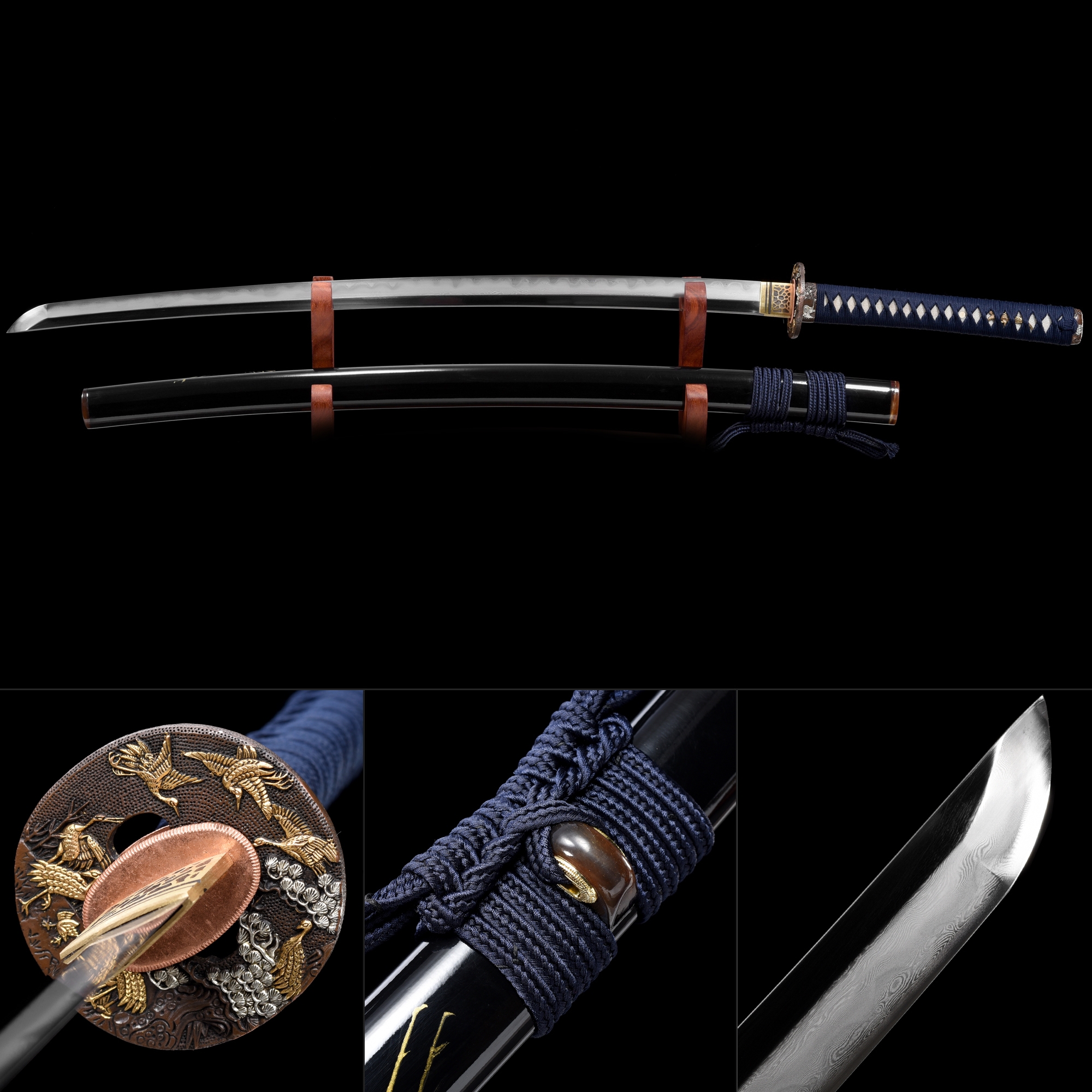 Épée De Samouraï Japonais Katana En Acier Plié à 1000 Couches Haute