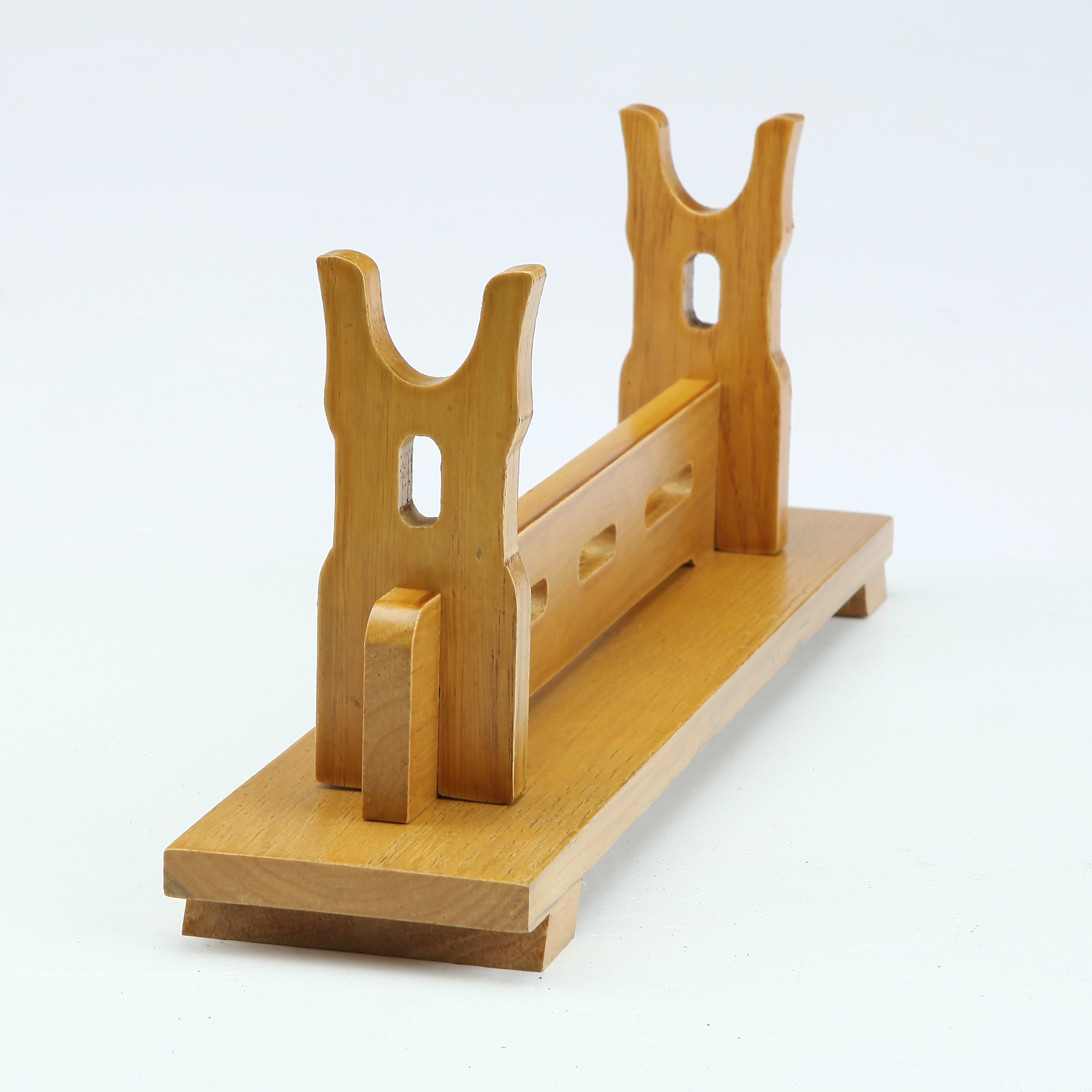 Handmade Natural Bamboo Wooden Single Tier Katana Sword Bracket Stand