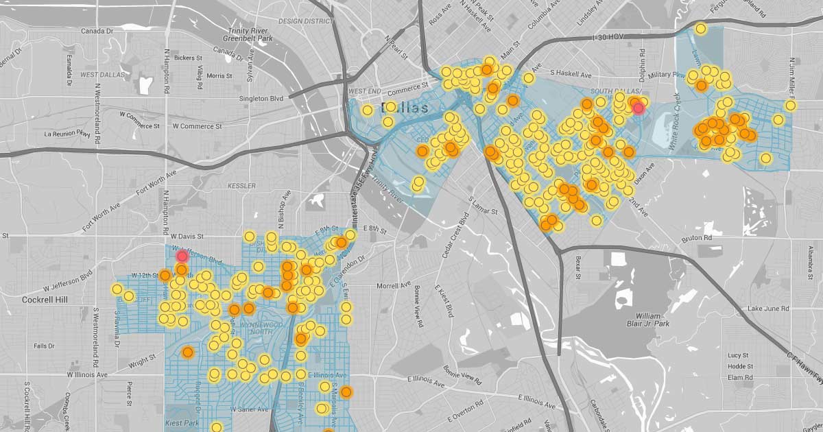 Bad Areas Of Dallas Map Dallas Snapshot of natural gas leaks under the streets Environmental