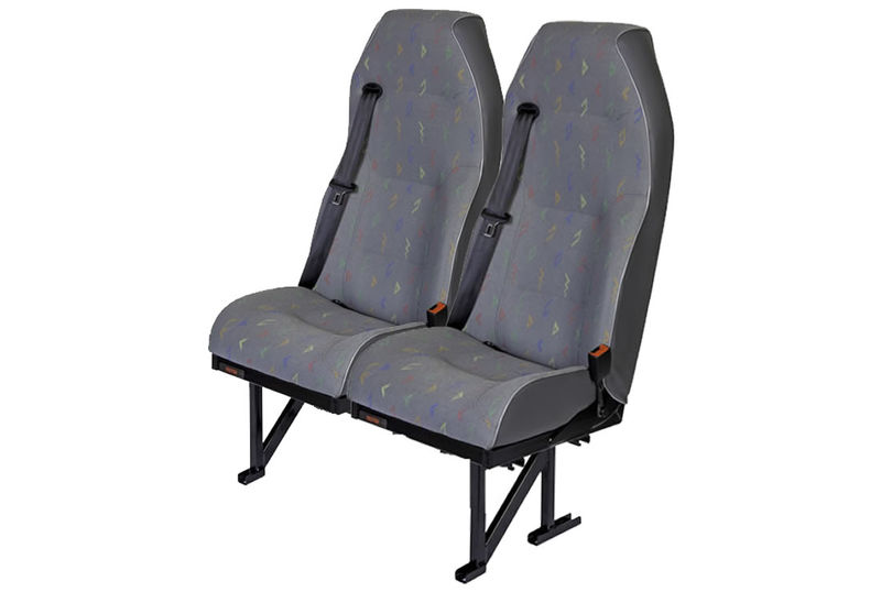 Deluxe San Carlos High Back Black Vinyl Double Van Seat 450mm Wide