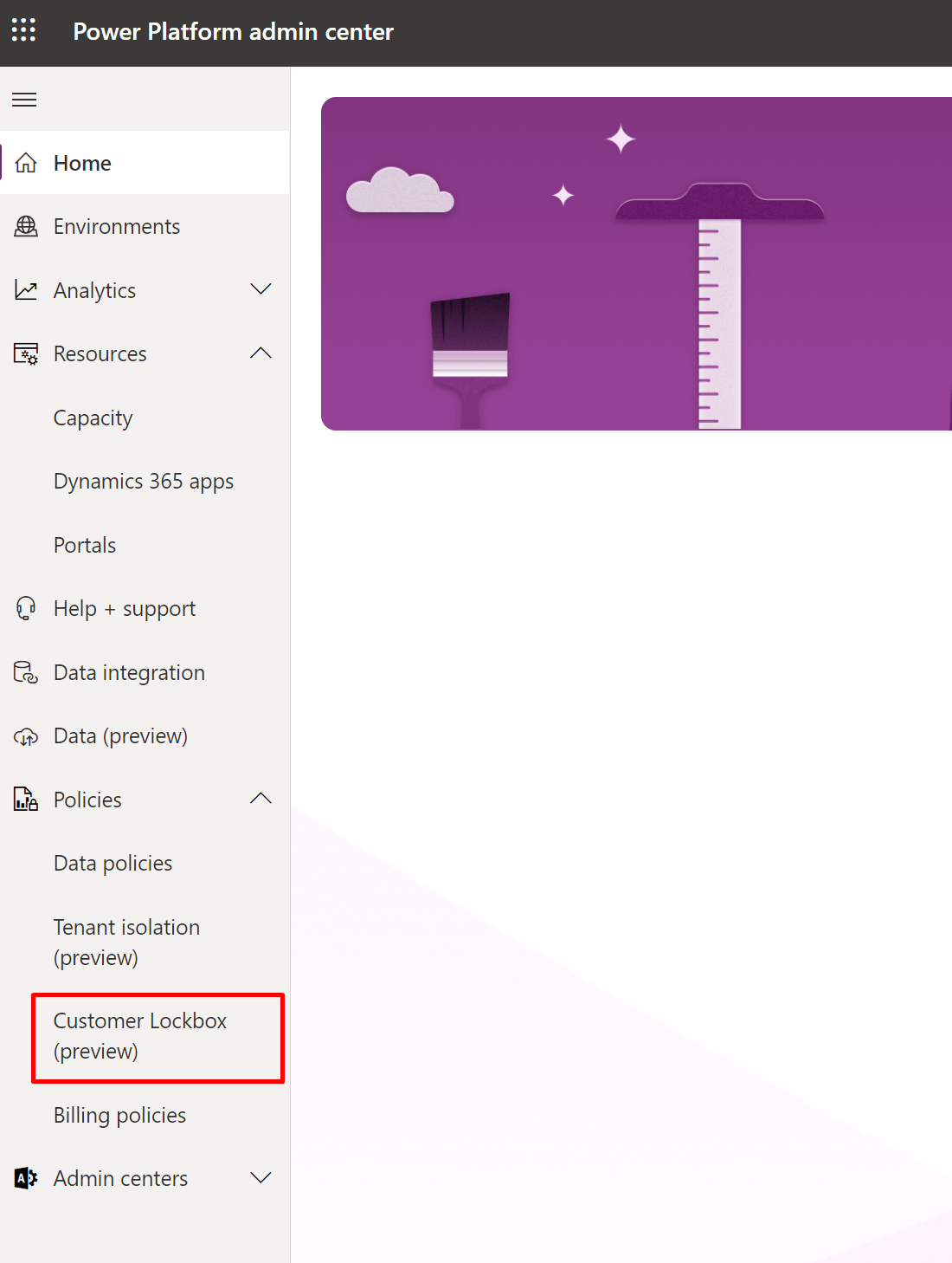 Customer Lockbox (preview) in Power Platform Admin Center Dynamics