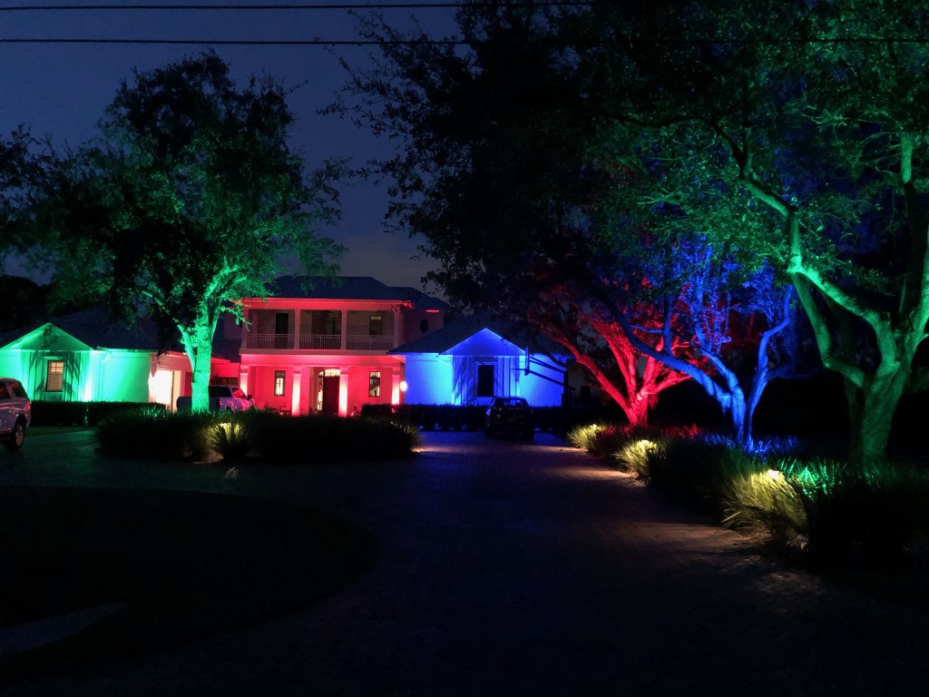 Wilmington colorchanging landscape lighting transforms your property