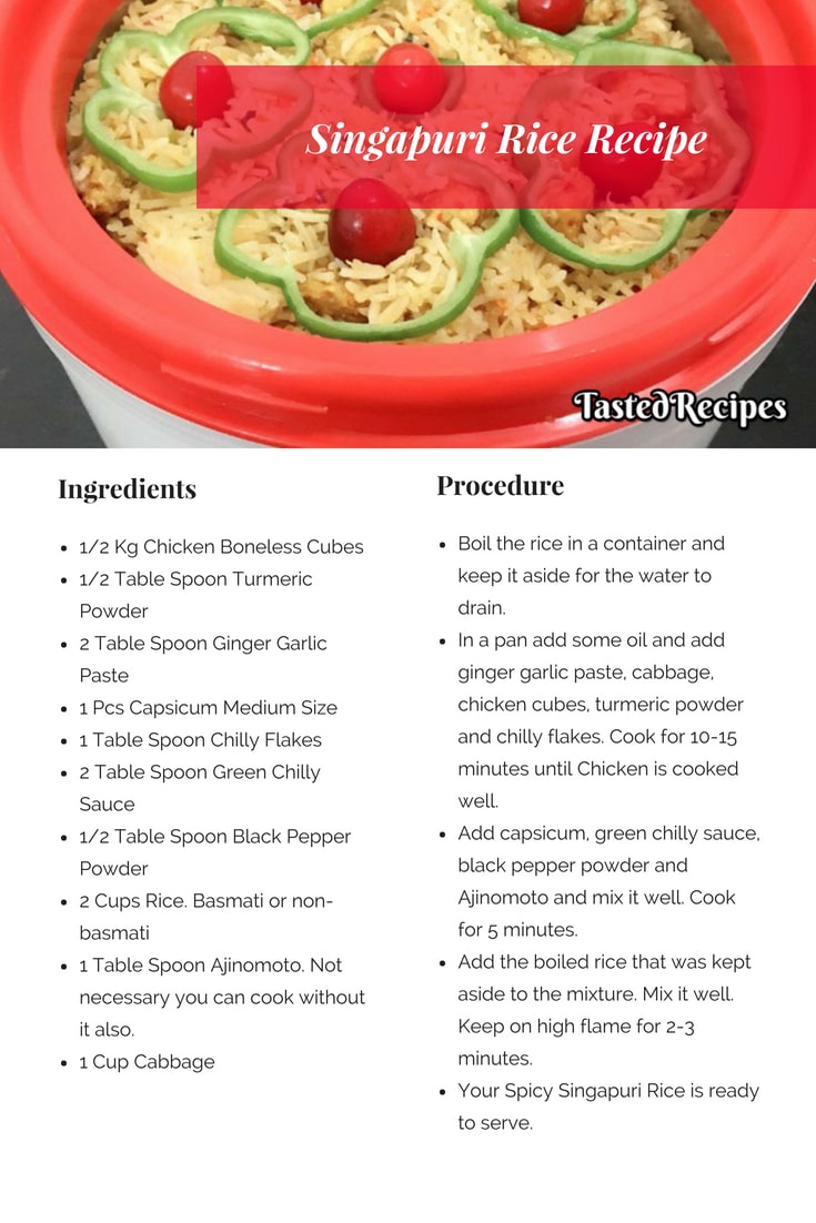 Singapuri Rice Singapore Fried Rice Tasted Recipes