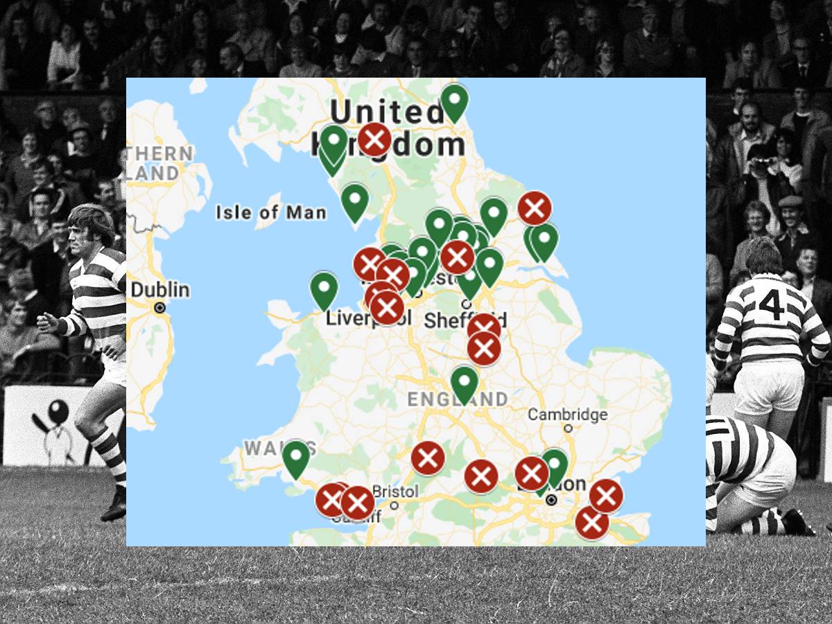 40 years of pins in the professional rugby league map LoveRugbyLeague