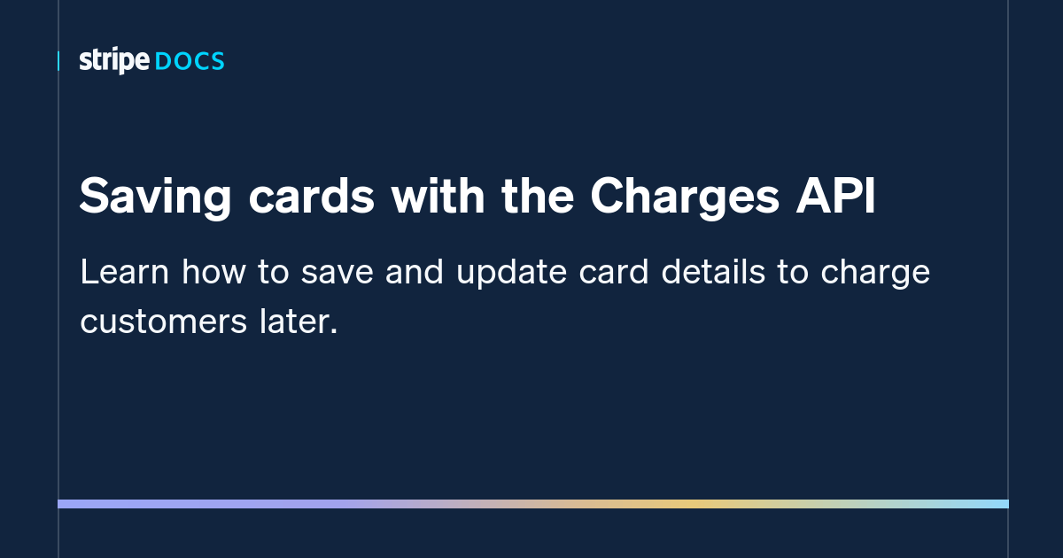 Saving cards Stripe Documentation