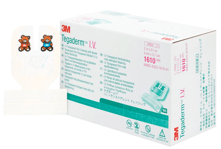 Amtech Medical 3M Tegaderm IV Transparent Dressing with Added Secural Paediatric 5cm x 5.7cm