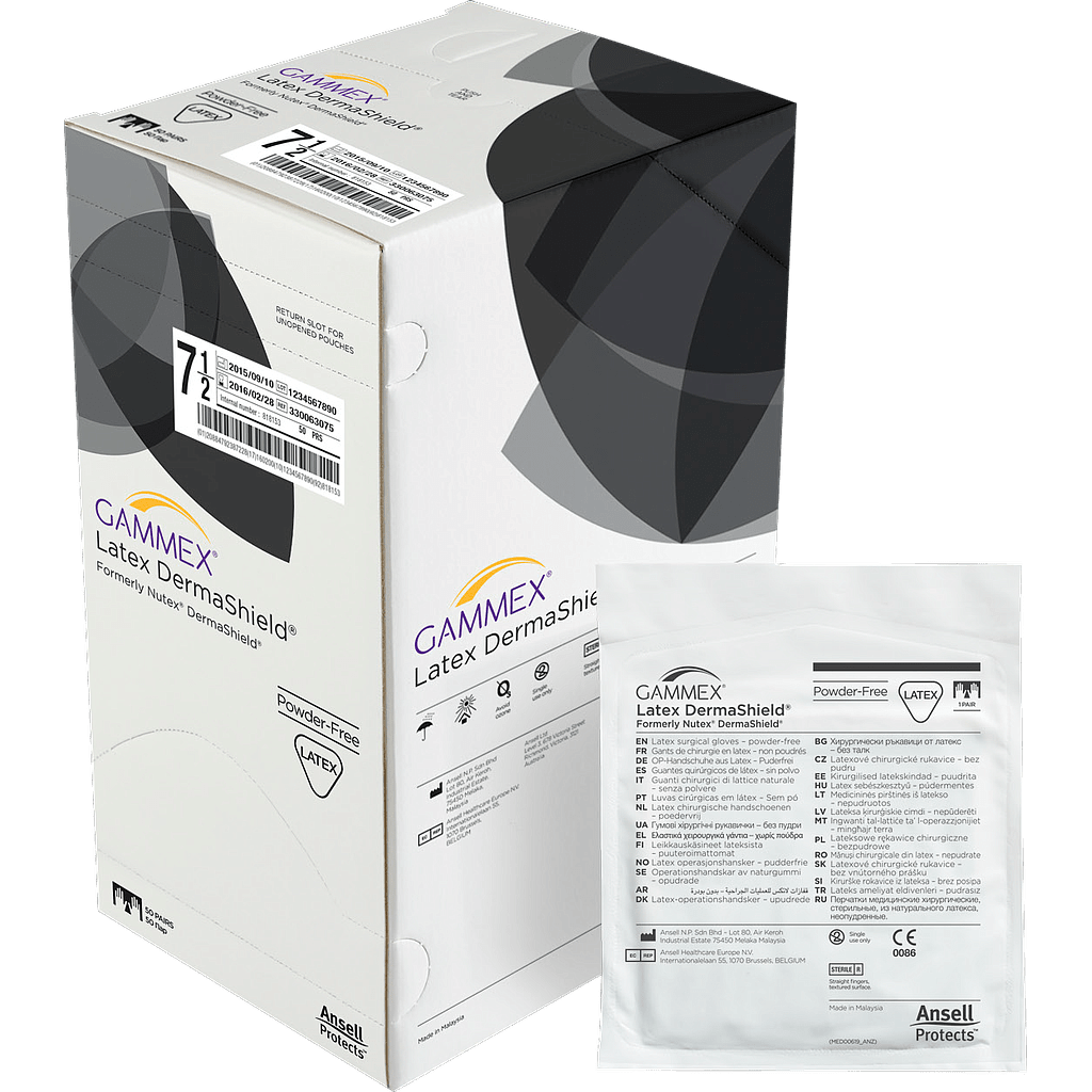 Amtech Medical Ansell Gammex Latex DermaShield Sterile Gloves