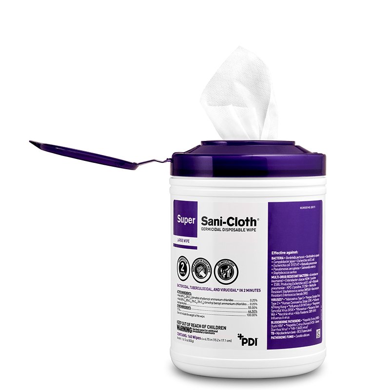 Amtech Medical PDI Super SaniCloth Large Size Alcohol Wipes (Purple