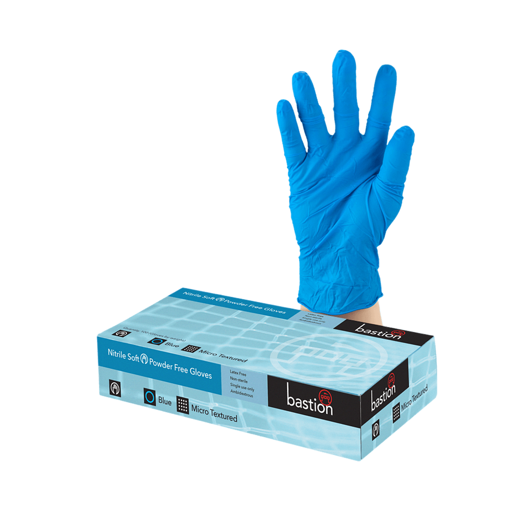 Amtech Medical Bastion Soft Touch Powder Free Blue Nitrile Gloves