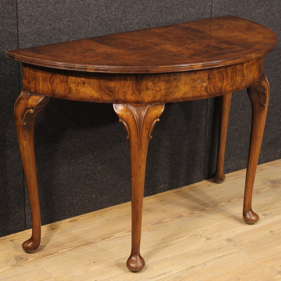 Antique English half moon console table of the 20th century ANTIQUES