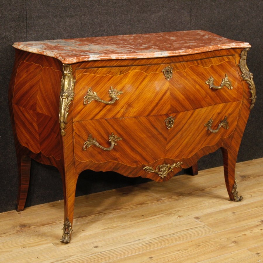 Antique French dresser in inlaid wood in Louis XV style ANTIQUES.CO.UK