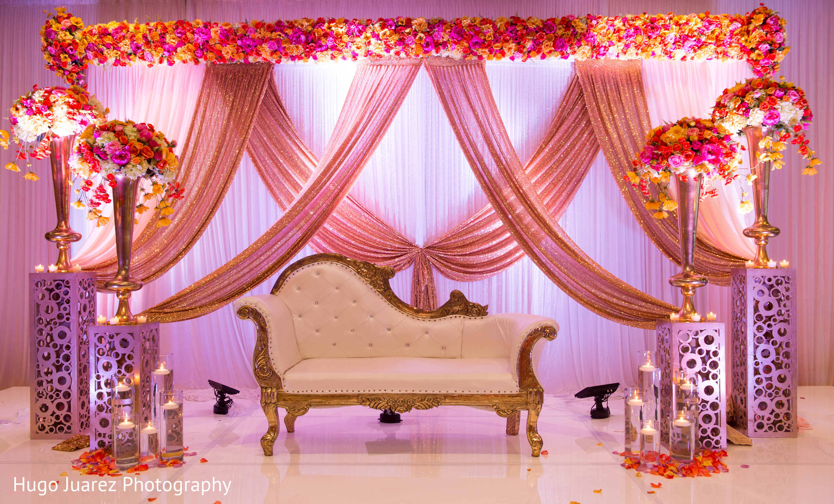 Indian colorful reception mandap decoration. Photo 164192