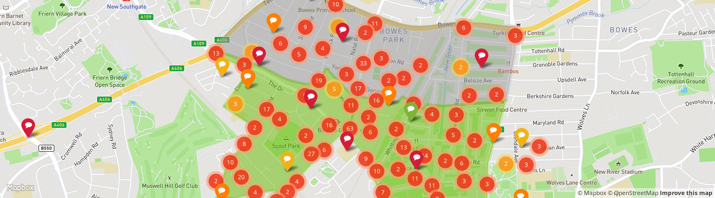 Look Back At Bounds Green LTN Map with Commonplace