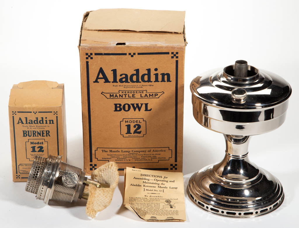 ALADDIN MODEL 3 ONEQUART NICKEL KEROSENE MANTLE LAMP Jeffrey S