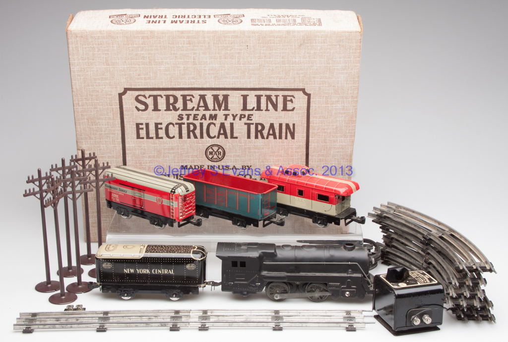MARX STREAM LINE ELECTRIC TIN TRAIN SET Jeffrey S. Evans & Associates