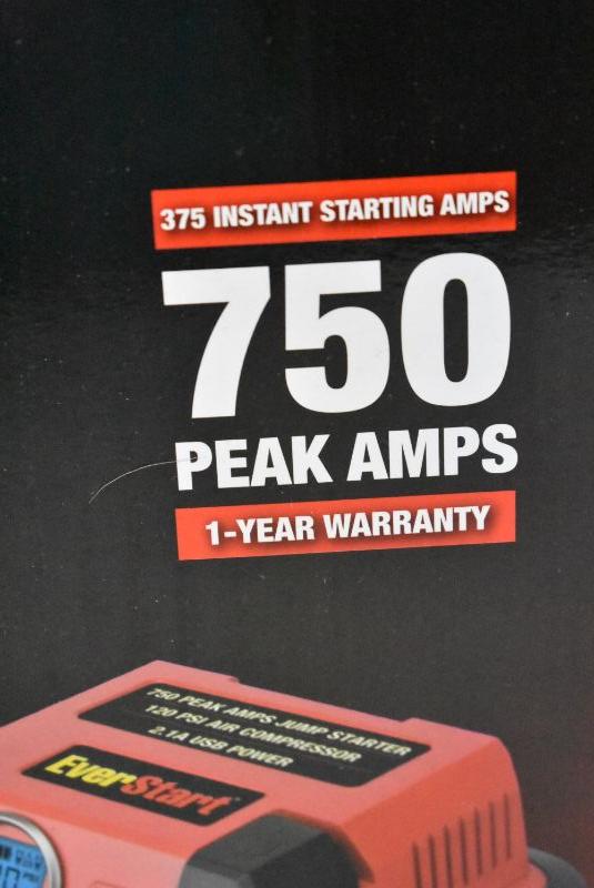 EVERSTART Jump Starter w/ 120 PSI Digital Compressor (JUS750CE) New