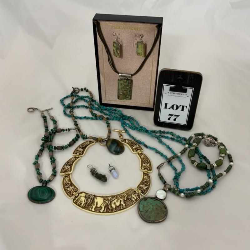 .77. Mixed Stone & Costume Jewelry Lot