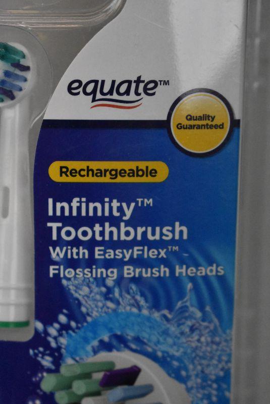 Equate infinity rechargeable electric toothbrush with 2 replacement