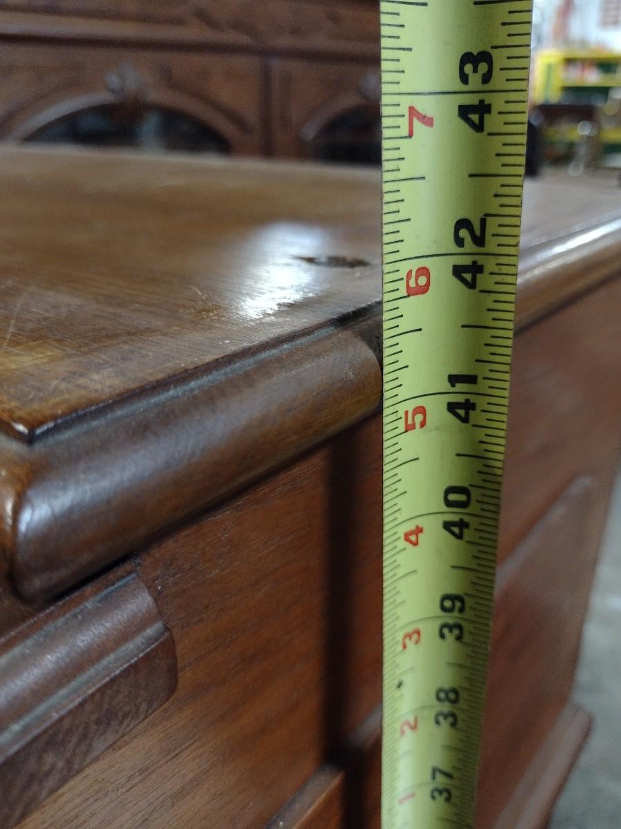 Antique Roll Top Desk with Glass Front Hutch Top