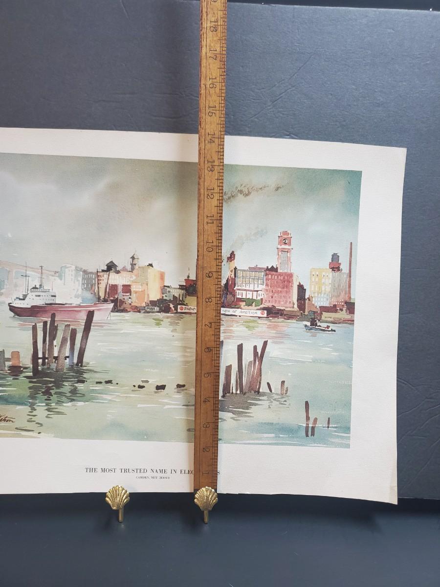 LOT 134G Local Artist Howard N Watson Watercolors Prints of Camden, NJ