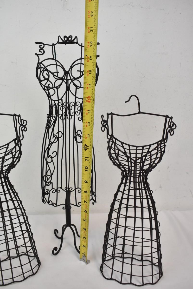 Set of 3 Metal Wire Dress Forms, Table Decor