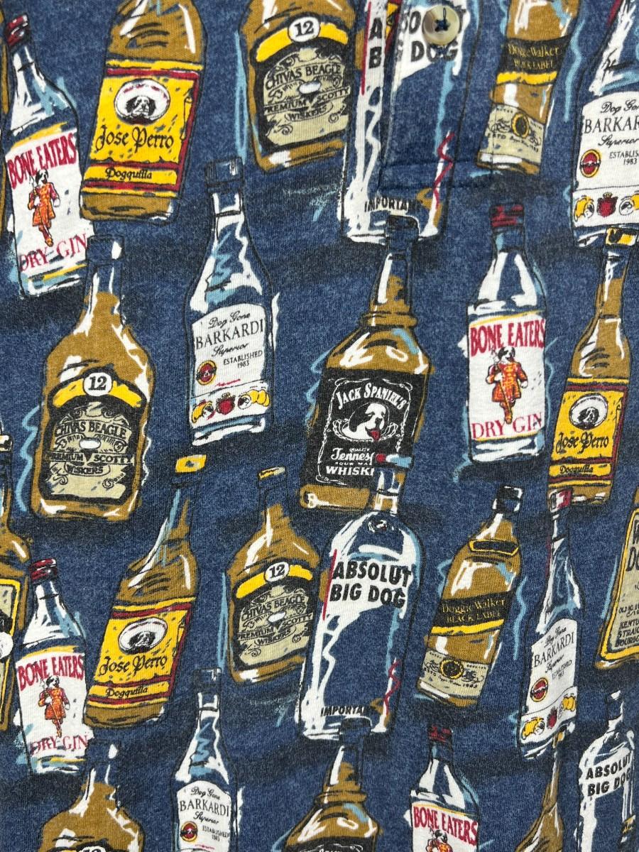 Big Dogs Liquor Glass Bottle Extra Large Buttoned Collared Shirt