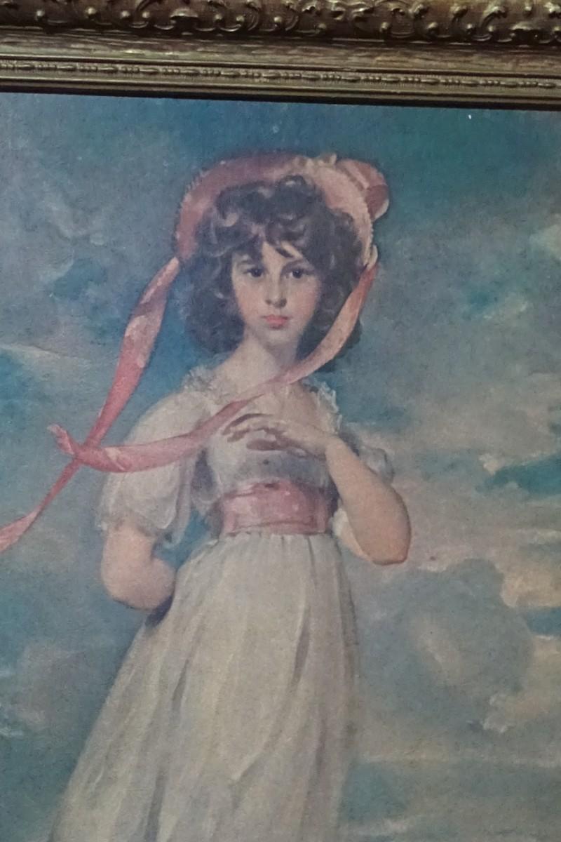 2 Vintage art pieces including a limited print on canvas "Pinkie" by