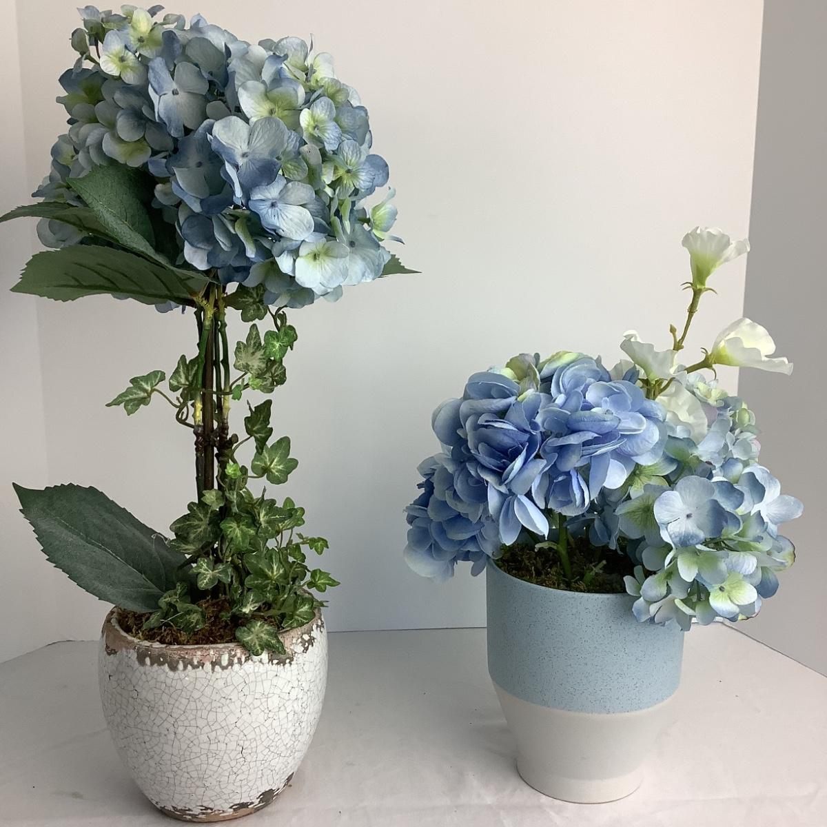 8566 Two Faux Flower Arrangements