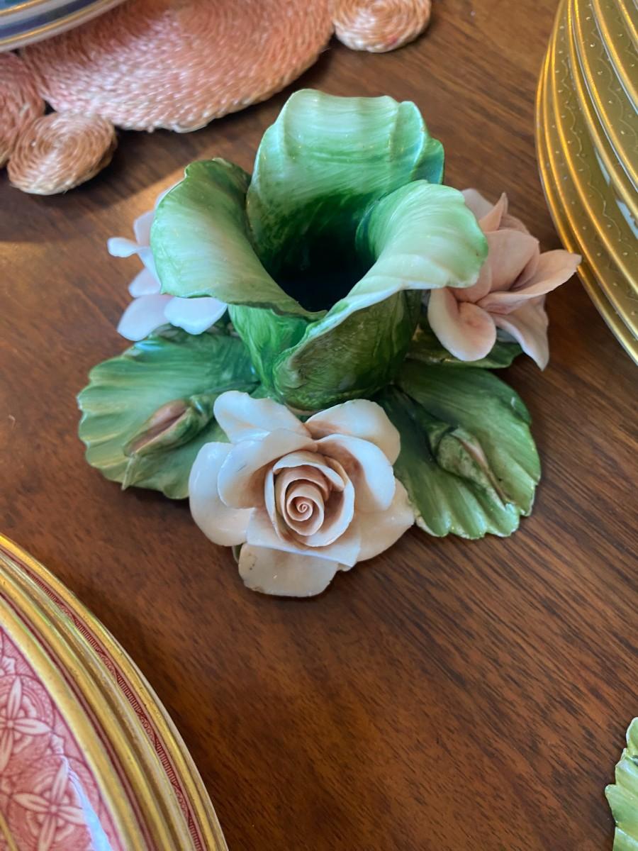 Capodimonte Floral Candle Holders