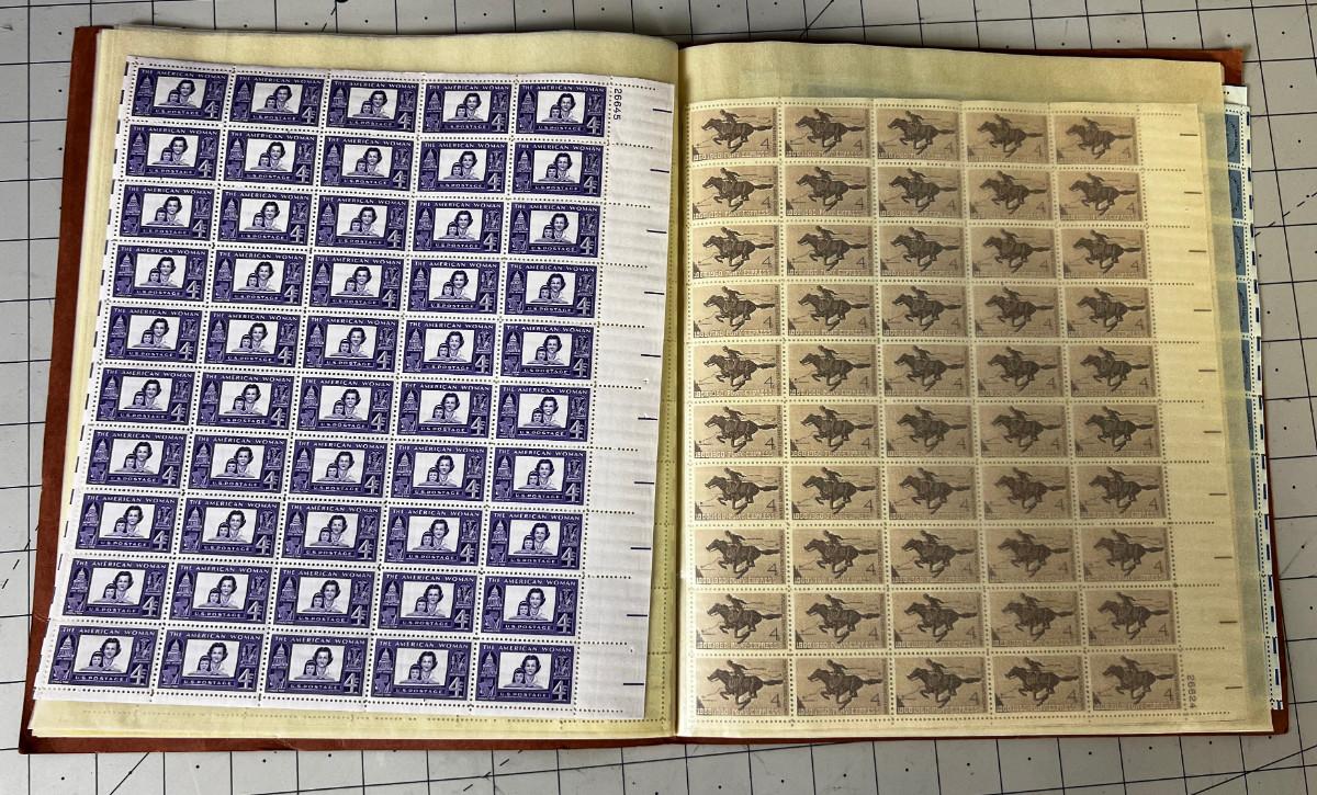 Book of Full Sheet Postage Stamps Old .04 Cent