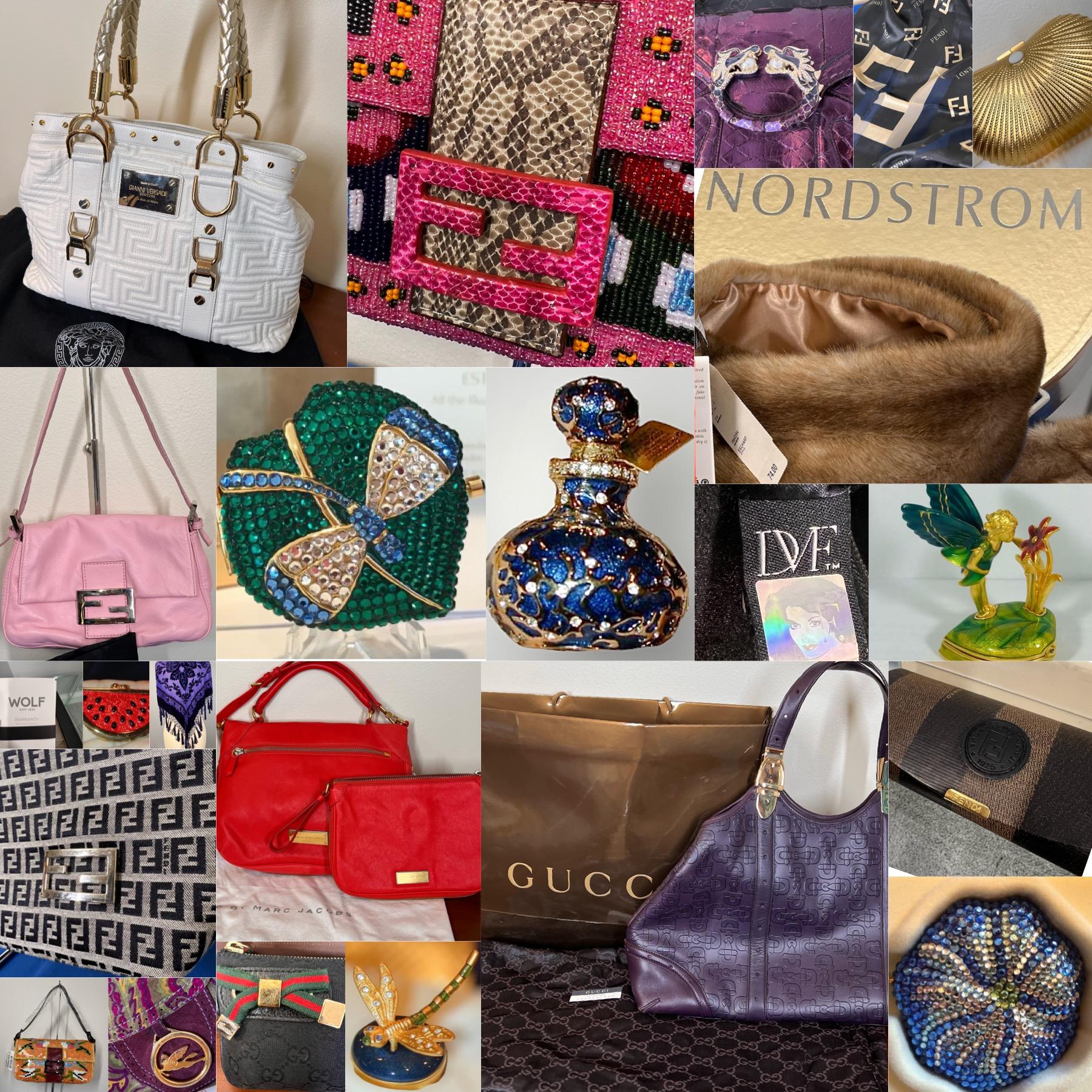 ENDS SOON! DESIGNER PURSE SOLID PERFUME COMPACTS AUCTION Fendi, Gucci