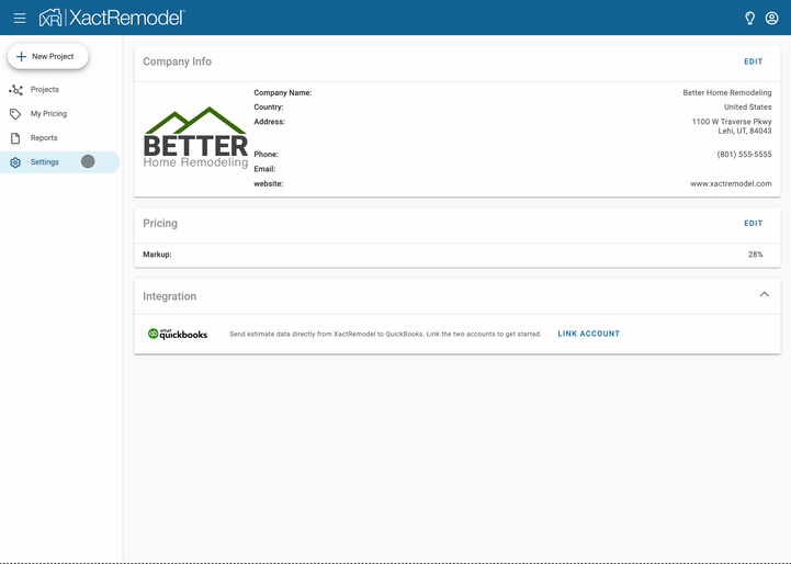 QuickBooks Online XactRemodel Support