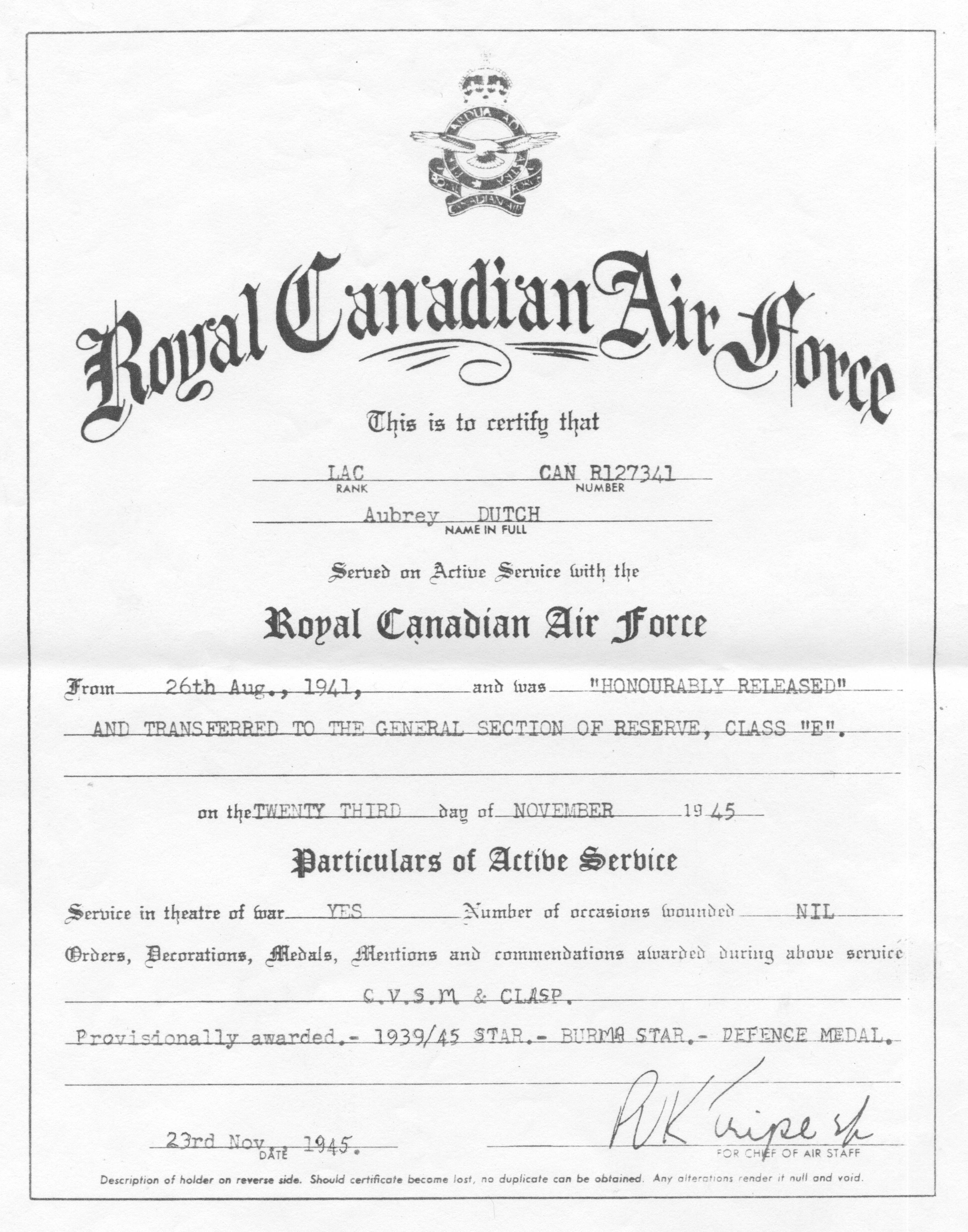 Aubrey Dutch (Primary Source) The Canadian Encyclopedia