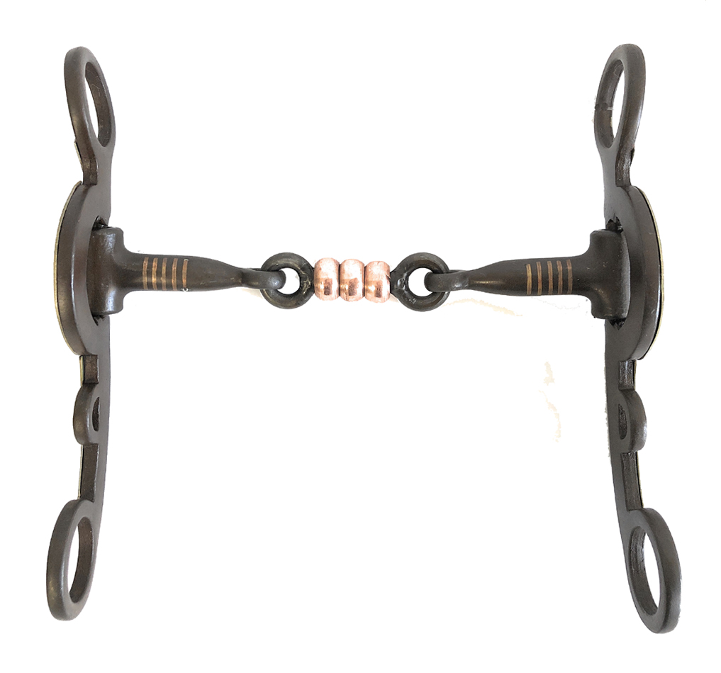 Argentine Show Horse Bit Three Piece Copper Dog Bone Snaffle Sweet Iron