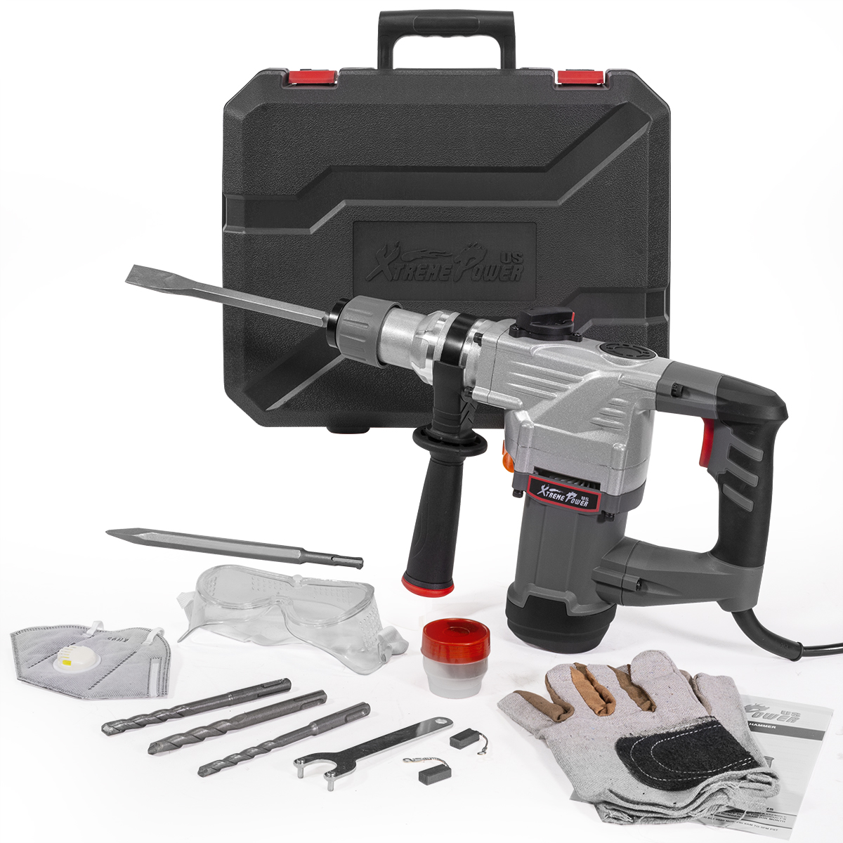 11/4" SDS Plus Electric Rotary Hammer Drill Chisel Point & Flat Bits w
