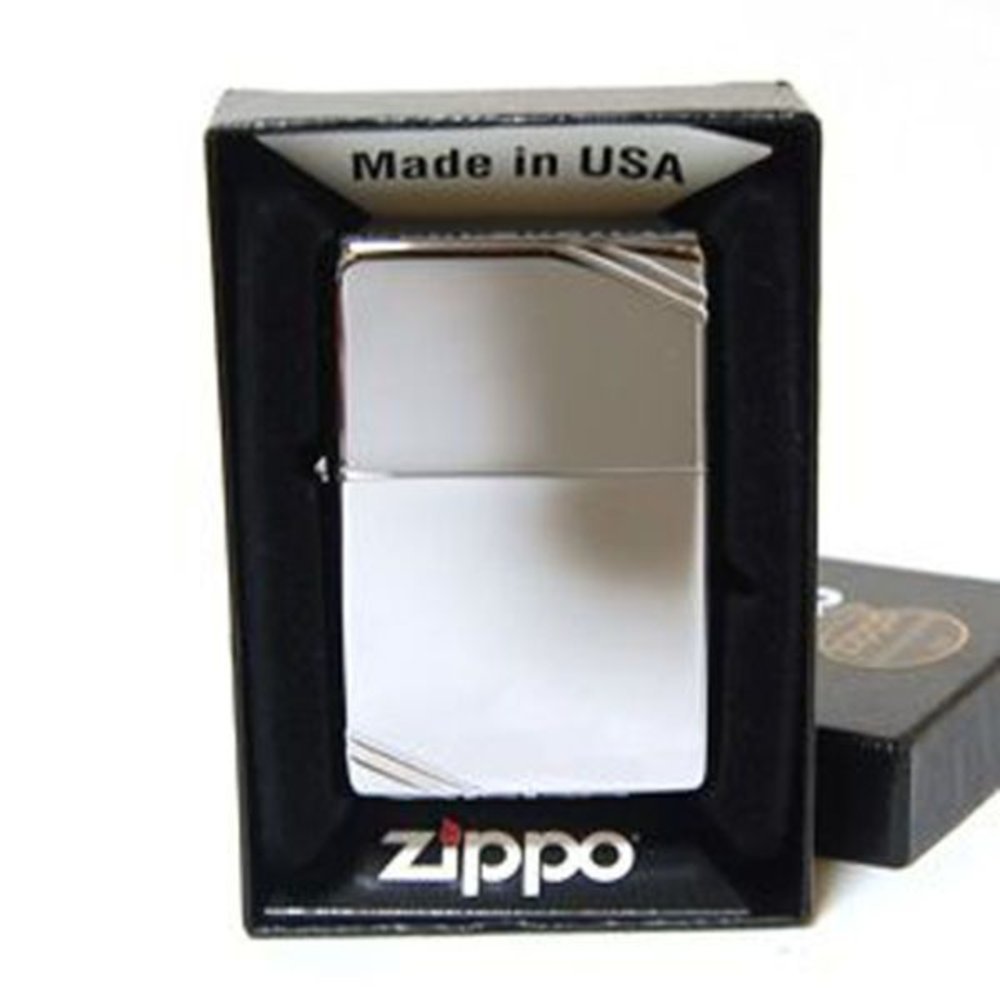 Zippo 1937 Vintage Replica Lighter, w/ Slashes, High Polish Chrome 260